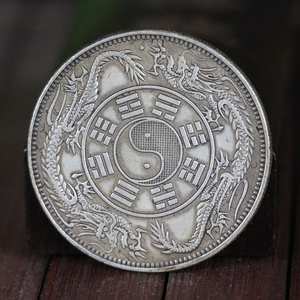 6个免邮银圆银元工艺仿品大洋龙洋银币古币钱币 白铜中外通宝双龙
