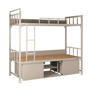 14钢制上下铺宿舍高低双层铁床单人床学习桌班椅电脑桌内务物品柜