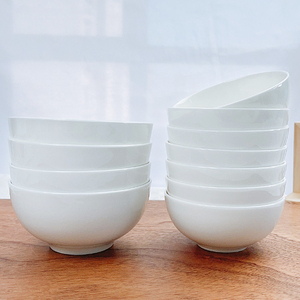 唐山骨瓷家用套装白色饭碗米饭碗酒店陶瓷碗新款面碗餐具logo定制