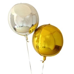 10寸18寸22寸圆形铝膜气球  4D金色气球 银色气球 婚庆装饰铝箔圆