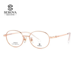 施洛华优质金属时尚全框椭圆眼镜架素颜显瘦修颜减龄光学镜SL1057