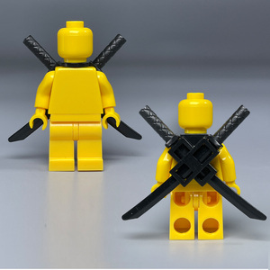 国产塑料玩具小颗粒积木人仔武器配件背架刀架忍者刀道具兼容乐高