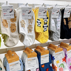 现货韩国女袜东大门动物卡通小熊袜子薄款防滑隐形小白兔船袜夏季
