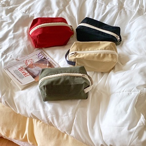 日系迷你化妆包莫兰迪色小收纳包便携小号布包女包中包装杂物小包