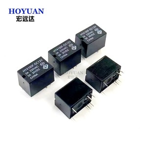 厂家微小型信号5V继电器HY4100F-DC12V 3V 一开一闭通用电路板6脚
