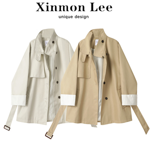 XinmonLee今年流行高级感英伦风衣外套女秋季休闲韩系中长款大衣