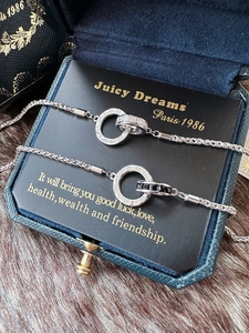 法国JUICY DREAMS时光更迭永不分开时光恋人纯银环环相扣情侣手链