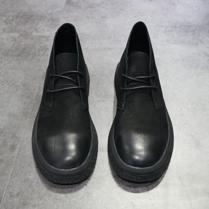 马丁靴男士冬季新款牛皮暗黑系小众设计日系大头靴全黑色短靴子潮