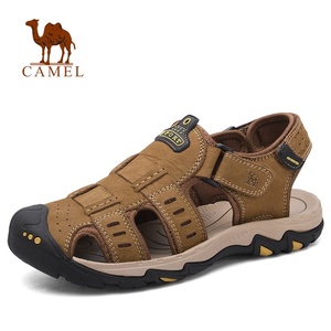 Camel/骆驼男鞋夏季包头沙滩鞋真皮涉水防滑软底运动休闲户外凉鞋
