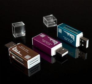 铝壳金属 读卡器 4合1 USB 2.0多合一 高速万能SD TF读卡器