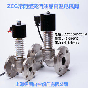 ZCG先导式蒸汽导热油带散热片铸钢/不锈钢法兰高温电磁阀DN15