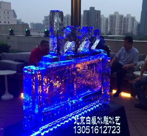 北京庆典活动启动仪式内容制作亮灯打光冰雕道具企业logo名牌制作