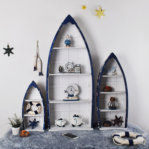 海洋风格木质家居船型柜三件套组合立柜书柜儿童房间装饰品收纳柜