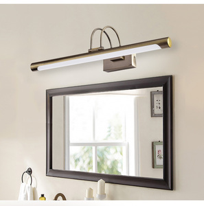 美式镜前灯 复古欧式镜灯浴室卫生间镜柜灯具防水LED化妆灯青古铜