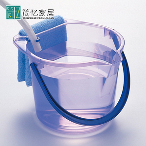 INOMATA日本进口手提水桶塑料带刻度家务清洁桶洗车钓鱼装水桶8升