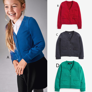 Next英国正品女童大童可亲子蓝色卫衣开衫红色单排扣绿色996-697