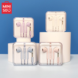 MINISO名创优品立体声耳机半入耳式通用3.5mm手机圆头孔耳塞线控