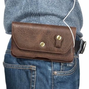 适用于薄款手机腰包横款男通用皮包电话华为挂腰套穿皮带挂腰皮套