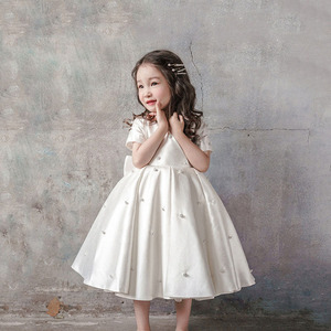 韩式儿童公主裙2024夏秋新款花童钢琴演出蓬蓬裙女童生日周岁礼服