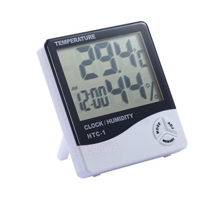 HTC-1 -2高精度大屏幕 室内电子温湿度计家用温度计 湿度计有闹钟