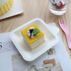 商用蛋糕托小号餐盘方形西点盒食品级蛋糕盘子一次性纸盘定制logo