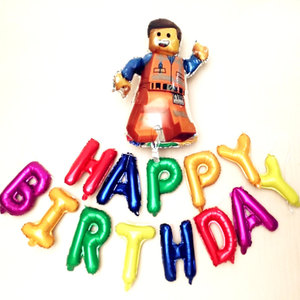 Roblox进口铝膜气球Lego Movie乐高积木主题派对生日装饰布置用品