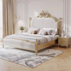 欧式雕花全实木床主卧1.8米双人床美式高端轻奢公主床法式宫廷床