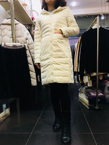 爱诗帛雅2019冬季新款专柜正品80KL-01207修身显瘦薄款中长羽绒服