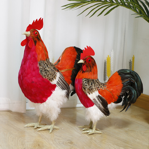 仿真鸡模型家禽大公鸡标本超市美陈招财摆件摄影道具花公鸡网红鸡