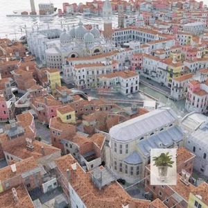 blender水城威尼斯城市3D模型 圣马可大教堂街道河道场景建筑4286
