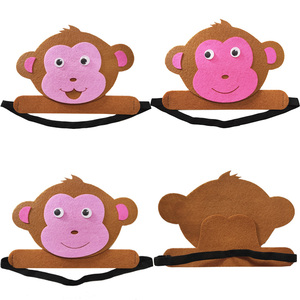 小猴头饰动物帽子大猩猩头套猴子孙悟空面具卡通幼儿园表演出道具