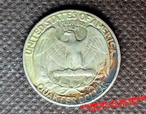 YP1美国老银圆银币1946年华盛顿人物硬币 25美分四分之一美元钱币