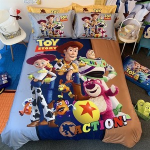 玩具总动员全棉四件套 男孩巴斯光年纯棉床上用品卡通床单三件套