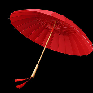 新娘用的结婚伞专用红伞流苏古风高级复古红色雨伞出门出嫁婚礼用