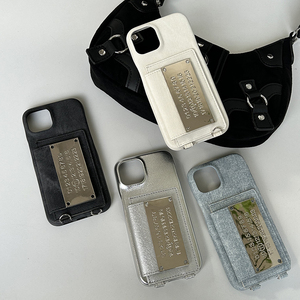 简约margiela风格数字日历小众卡包设计金属色系适用于苹果15promax手机壳iphone 14pro保护套极简皮质13个性