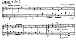 铃木 塞茨第二小提琴协奏曲第三乐章 双小提琴二重奏（总谱）