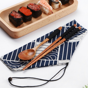 木制餐具便携式木头筷子勺子套装成人高档学生木质家用筷勺三件套