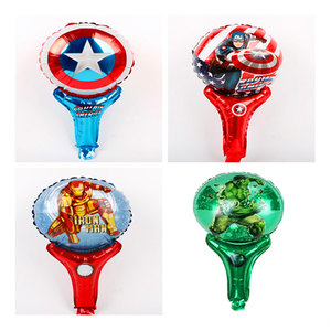 美国队长手棒气球盾牌蜘蛛侠钢铁侠绿巨人铝膜气球儿童生日用品