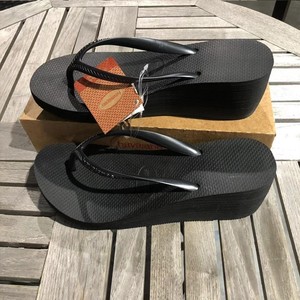 巴西Havaianas哈瓦那新品女款4-6cm坡跟厚底夹脚防滑人字拖鞋