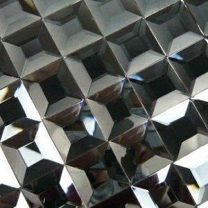 5面水晶马赛克拼图背景墙 玻璃镜面马赛克墙贴瓷砖 灰色灰镜30#