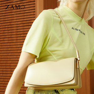 ZAMO2022新款单肩法棍包红色婚包小众高级感设计真皮包