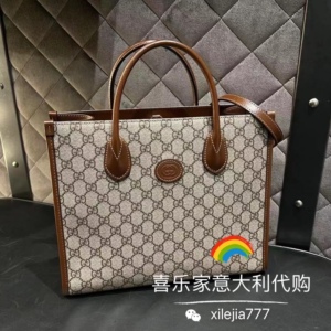 意大利代购 Gucci 古驰 21新款 女士 老花Gg 大tote手提包单肩包