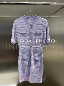 3H3E615 D小【FINDDA正品】23秋3 1490 浅紫色X 针织连衣裙