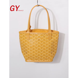 法国GY Anjou Mini bag 双面真皮菜篮子Tote Bags对花购物袋包女
