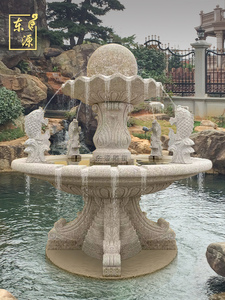 石雕喷泉流水风水球摆件户外庭院花园鱼塘水景欧式喷水池雕塑装饰
