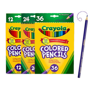 Crayola绘儿乐彩色铅笔12色24色36色油性彩铅金属色巴西产