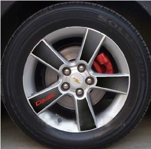 09-15款雪佛兰科鲁兹轮毂贴纸贴改装专用碳纤维个性汽车车轮车贴