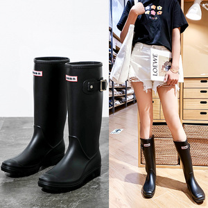 时尚防水雨鞋女成人高筒雨靴搭扣韩国长筒水鞋马丁靴雪地靴机车靴