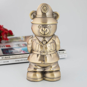 警察熊存钱罐可爱韩国儿童男女孩生日礼物创意动物卡通零钱储蓄罐