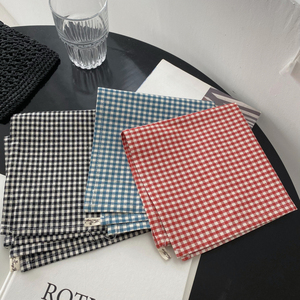 韩国ins同款格纹餐垫餐巾摆拍盖布咖啡店茶巾  0.03KG